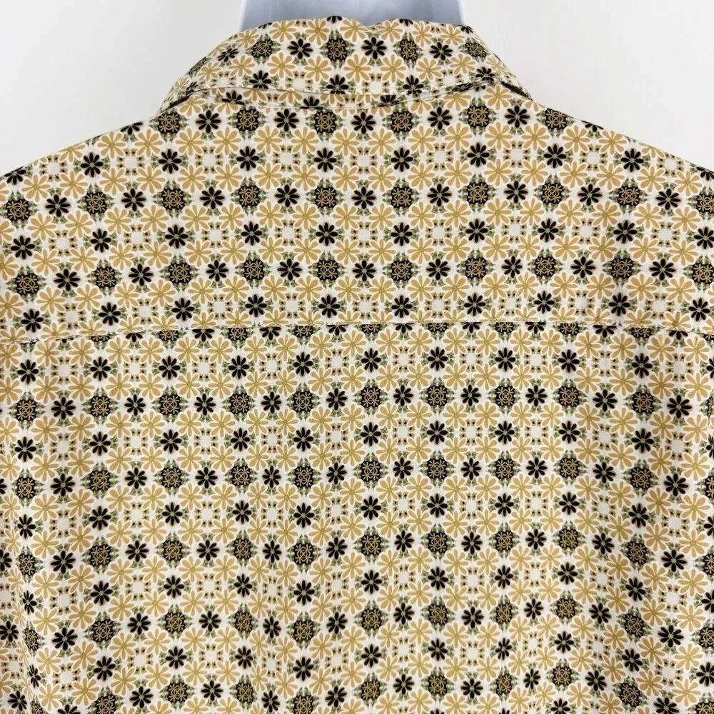 RVCA Shirt Mens Large Black Brown Floral Regular Fit Short Sleeve Button Down LG - Picture 6 of 16
